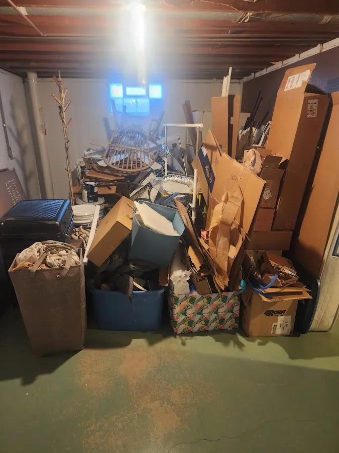 Roll-off dumpster container at job site for 20 Yard Dumpster Rental in Freeburg